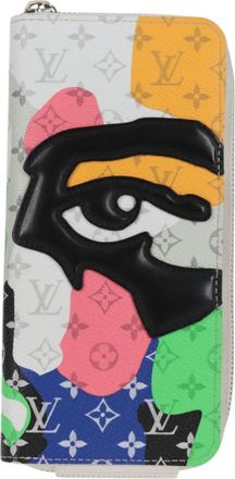 Louis Vuitton Zippy Wallet White Canvas Wallet (Pre-Owned)