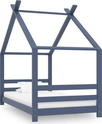 vidaXL Vidaxl - Estructura De Cama Infantil Madera Maciza Pino Gris 80x160 Cm
