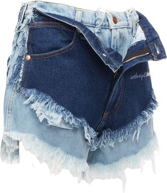Natasha Zinko deconstructed double denim shorts