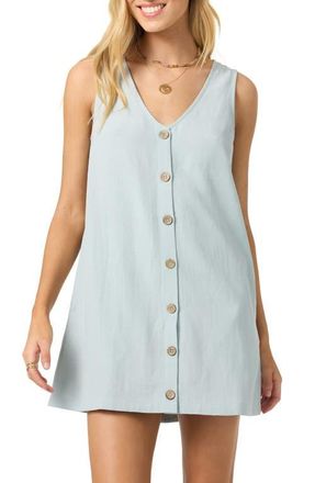 O'Neill Sanders Button-Up Minidress in Cloud Blue at Nordstrom, Size Xx-Large
