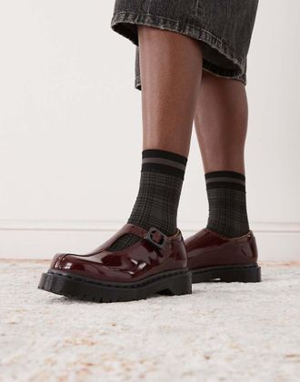 Dr. Martens Dr. Martens - Rejena - Scarpe Mary Jane laccate rosso ciliegia
