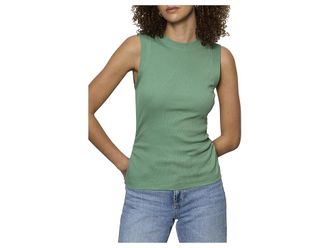 Sanctuary Ribbed Ruched Tank Top Womens Clothing Green Juice : LG (US 10-12), Cotton