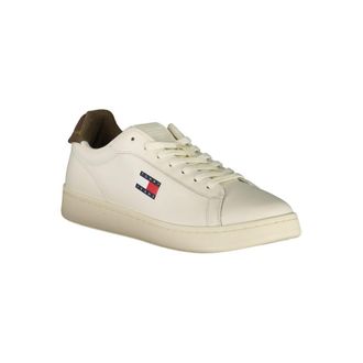 Tommy Hilfiger Leather-Polyurethane Blend Sneaker - White