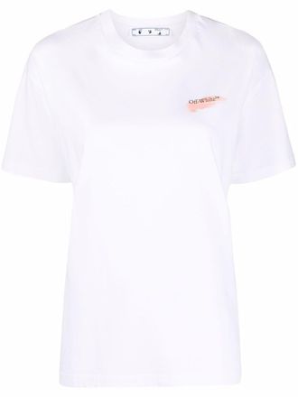 Off-white logo-print short-sleeve T-shirt - women - Organic Cotton - M