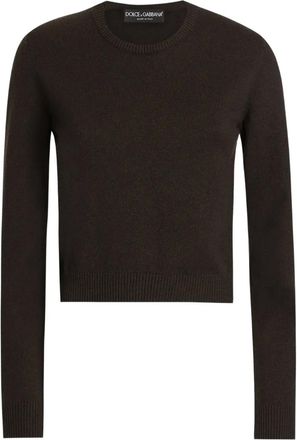 Dolce & Gabbana Maglione crop girocollo - Marrone