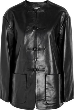 Róhe Mandarin Leather Jacket - Black - 40 (UK12 / M)