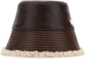 Stella McCartney Synthetisch Leren Bucket Hat - Dames - Hoeden - Bruin - 58 CM - Katoen - Accessoires