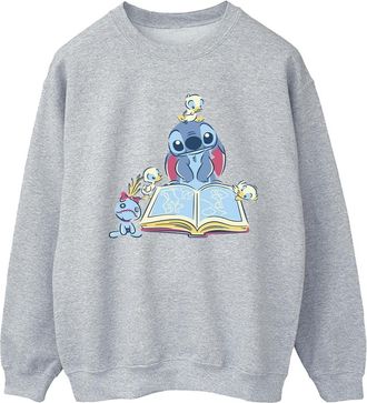 Disney Dames/Dames Lilo & Stitch Boek Lezen Sweatshirt (Sportgrijs)