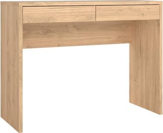 Tvilum Wilbur Home Office Writing Desk with 2 Storage Drawer, Jackson Hickory