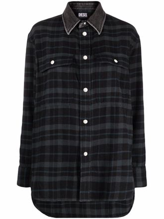 Diesel Geruite blouse - Zwart