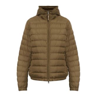 Moncler Solienn Korte Donsjack met Capuchon - Heren - Gewatteerde jassen - Bruin - XL - Jassen
