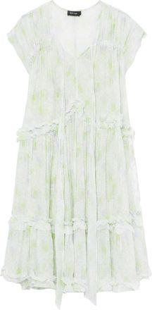 Tout à Coup floral-print ruffled mini dress - women - Viscose/Polyamide - S - Green