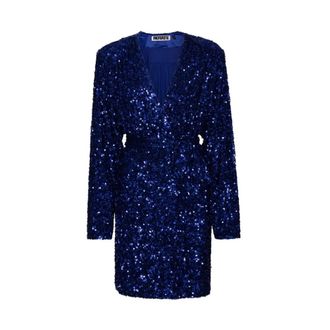 Rotate Sequin Wrap Dress - Dames - Wikkelkleedje - Blauw - XS - Kleedjes