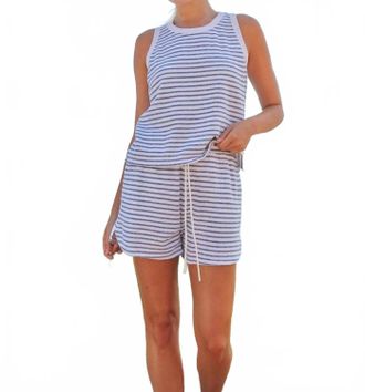 Sundry Stripe Track Short In Optic White