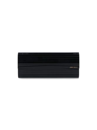 Jimmy Choo London Ribbed Black Acrylic Clutch Bag With Removable Chain Strap