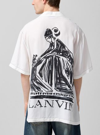 Lanvin Mens Mother and Child printed back cabana shirt