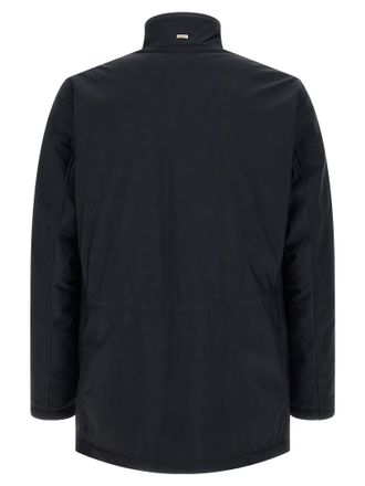 Herno Mens Blue Polyamide Full-Length Jacket Clothing
