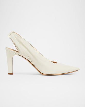 Gabriela Hearst 90mm Amari Leather Slingback Pumps