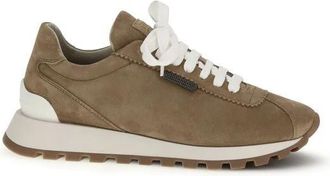 Brunello Cucinelli Rubber Platform Sneakers - Dames - Sneakers - Bruin - 39 EU - Leer - Schoenen