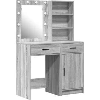 vidaXL Dressing Table Set with Door 2 pcs Grey sonoma 50 x 41 x 135 cm vidaXL