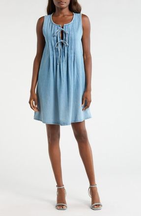 Lucky Brand Pintuck Denim Dress in Nice Out Wash at Nordstrom, Size Xx-Large