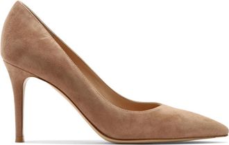 Gianvito Rossi 85 Pump - Dames - Pumps - Beige - 39 1/2 EU - Su&egrave;de - Schoenen