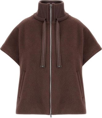 Herno Casual Jacket - Dames - Zomerjassen - Bruin - S - Wol - Jassen