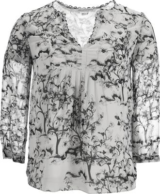 Diane Von F&uuml;rstenberg Diane Von Furstenberg Camden Floral Blouse in White Silk