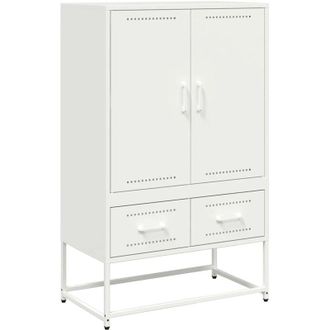 vidaXL Credenza Bianca 68x39x111,5 cm Acciaio - Vidaxl