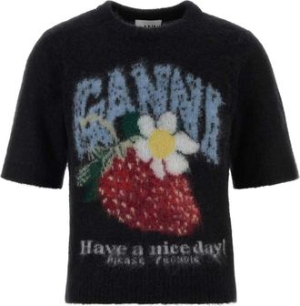 Ganni Truien & Vesten, Dames, Zwart, S, Alpaca Blend Sweater