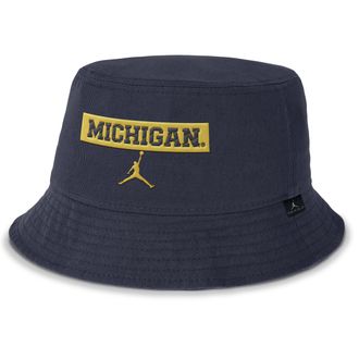Nike Jordan Mens Michigan Apex Jordan Brand College Bucket Hat in Blue | JC1541SMWN-F3D