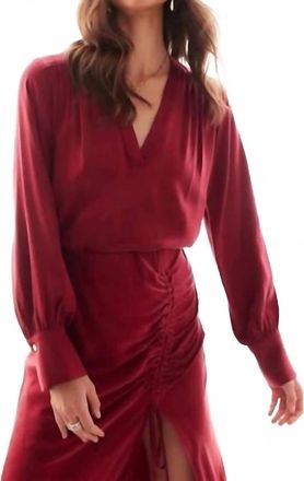 Fifteen Twenty Trista V-Neck Blouse In Brick
