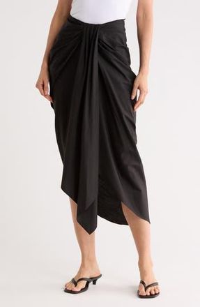 A.L.C. Rhodes Cotton Pleated Waist Asymmetric Skirt in Black at Nordstrom Rack, Size 8