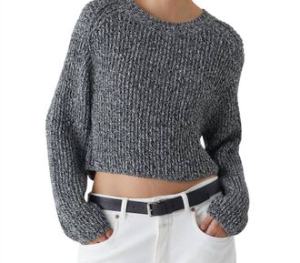 Closed Pure Organic Cotton Crew Neck Sweater In Black