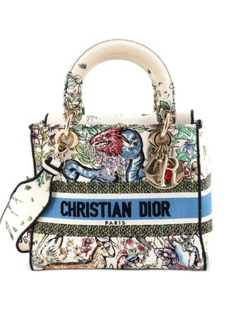 Dior Lady D-Lite Bag Embroidered Canvas Medium satchel - women - Canvas - One Size - Multicolour