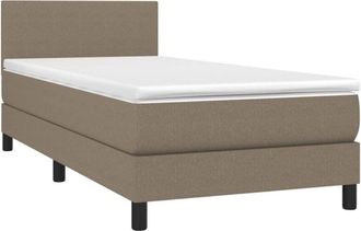 vidaXL Cama Box Spring Con Colch&oacute;n Tela Gris Taupe 80x200 Cm Vidaxl