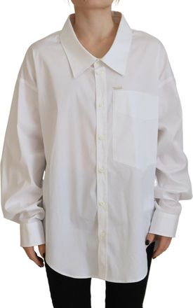 Dsquared2 Dsquared&sup2; Cotton Button Down Collared Dress Shirt Womens Top (Pre-Owned)