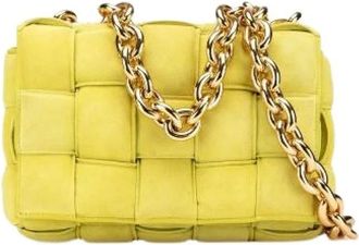 Bottega Veneta Pre-owned Cross Body Bags, female, Green, Size: ONE SIZE Pre-owned Suede Cross Body Bag