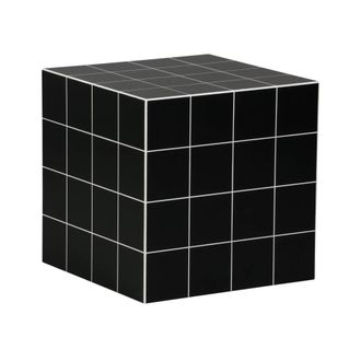 Sweeek Mesa de centro o auxiliar c&uacute;bica efecto azulejos de cemento, 40cm