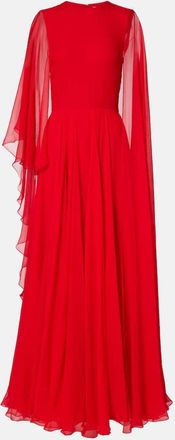 Givenchy Abito lungo in chiffon di seta