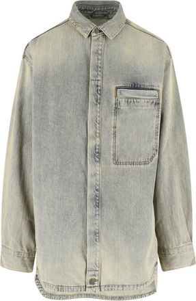 Entire studios Grey Relaxed Washed Denim Shirt