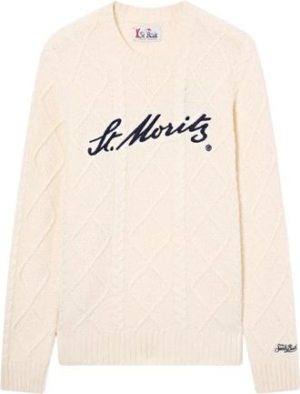 MC2 Saint Barth Maglione ST Moritz Logo 10 Emb - - Knitwear - Uomo - Beige - XL