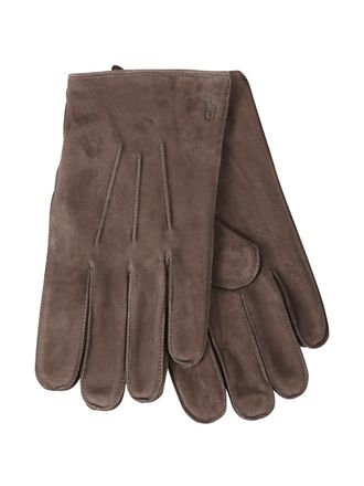 Polo Ralph Lauren topstitch logo-print gloves - Brown