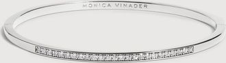 Monica Vinader Sterling Silver Essential Diamond Bangle Lab Grown Diamond