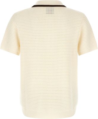 Casablanca Mens White Wool Polo Shirt
