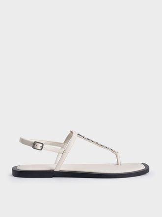 Charles & Keith Chain-Link Thong Sandals