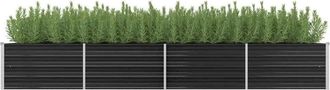 vidaXL Garden Raised Bed Anthracite 126x31.5x17.7 Galvanized Steel, 45729