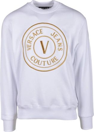 Versace Jeans Couture Felpa Sweatshirt - Heren - Sweatshirts - Wit - 3XL - Katoen - Hoodies & sweatvesten