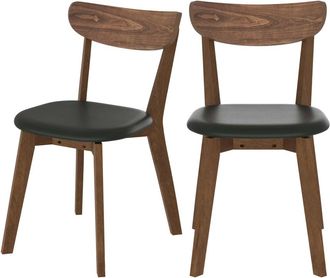 Rendez-Vous D&eacute;co Set de 2 sillas en cuero sint&eacute;tico y madera de fresno