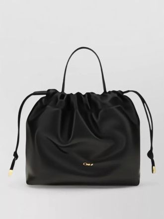 Chlo&eacute; icons leather clutch top handle hardware